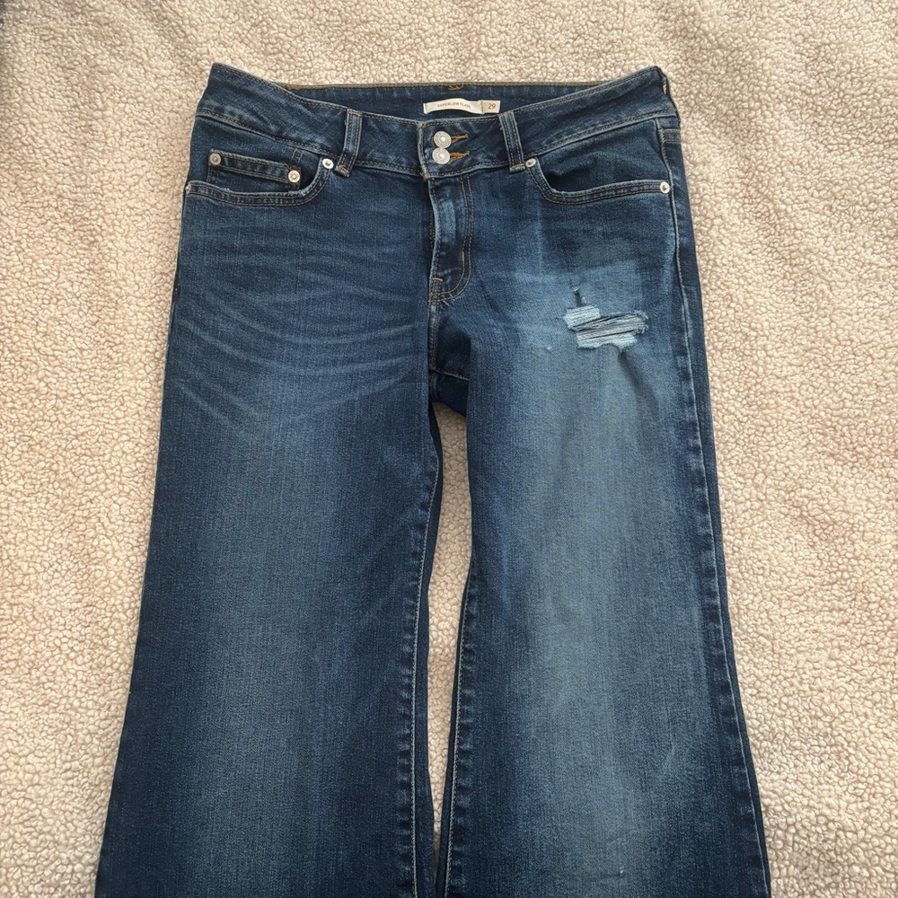 Levi's dark wash superlow flare jean